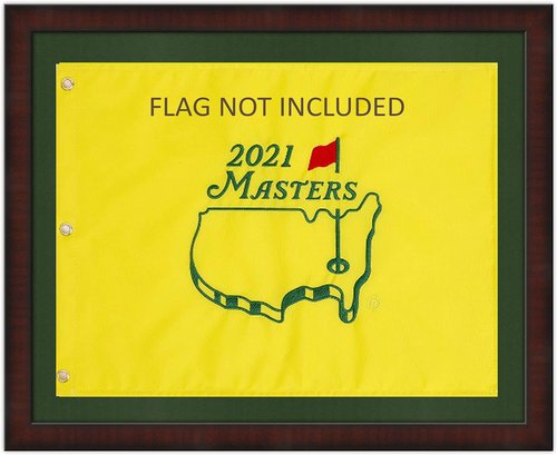 16x20 Mahogany Color Golf Flag Frame, Moulding brn-002, NEW Fairway Green Mat (holds 13x17 Masters Golf Flags; flag not incl) UPDATED JULY 2025