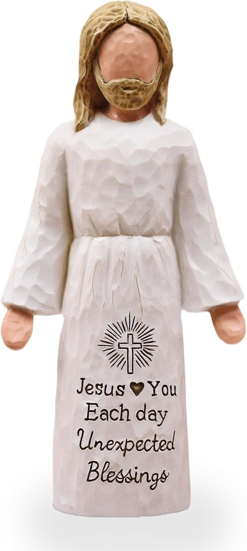 Jesus Figurine - Hand-Painted Sculpture for Christians | Perfect Gift for Catholic Women