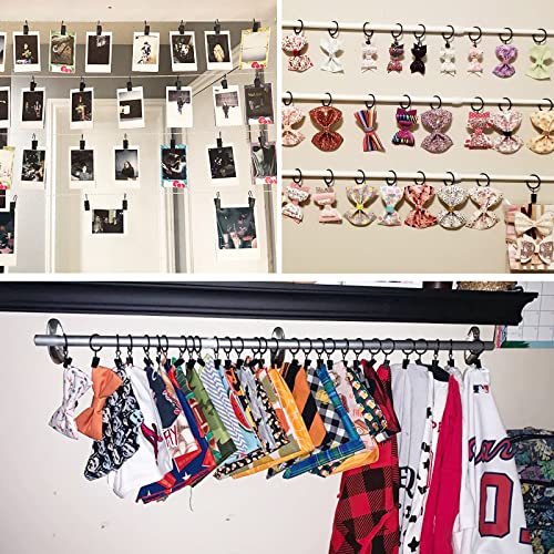 BIHRTC 50 Pack Copper Curtain Clips with Hooks - Durable Stainless Steel