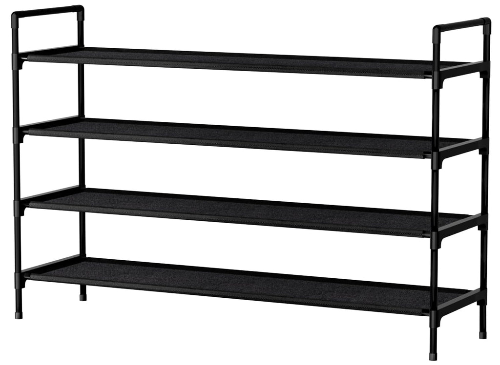 Nbwxcwbs Shoe Rack 4 Tier Shoe Organizer Shoe Storage Shoe Rack for Narrow Hallway Entryway Bedroom Easy Assembly (Black)