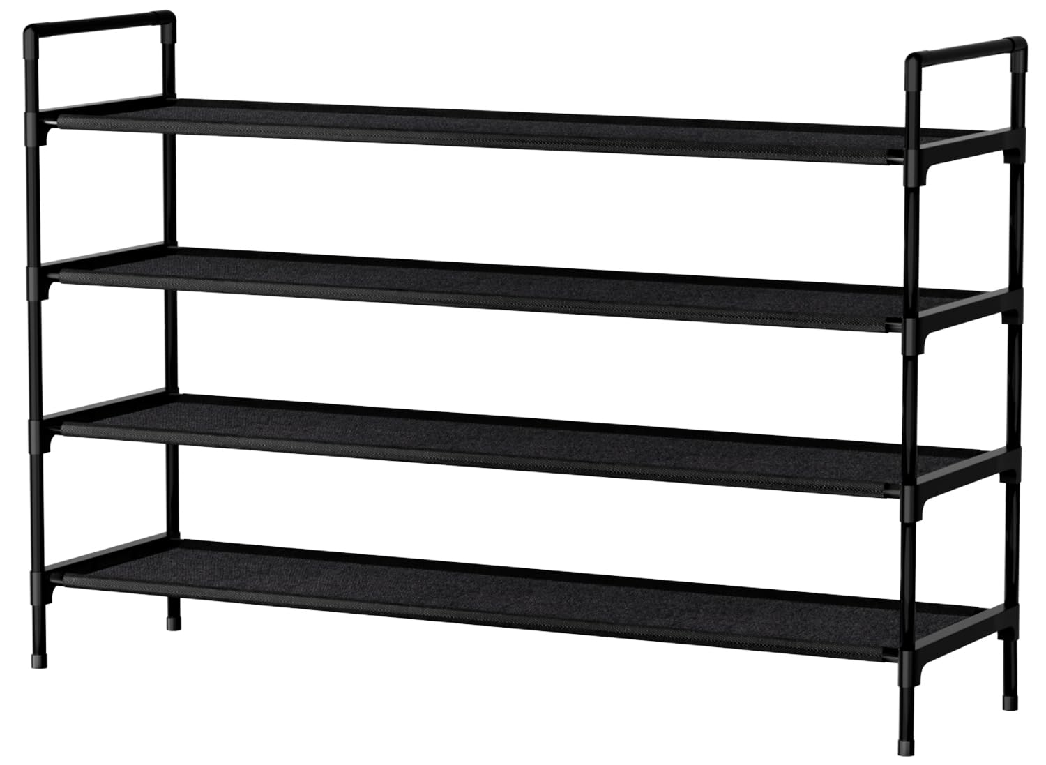 Nbwxcwbs Shoe Rack 4 Tier Shoe Organizer Shoe Storage Shoe Rack for Narrow Hallway Entryway Bedroom Easy Assembly (Black)