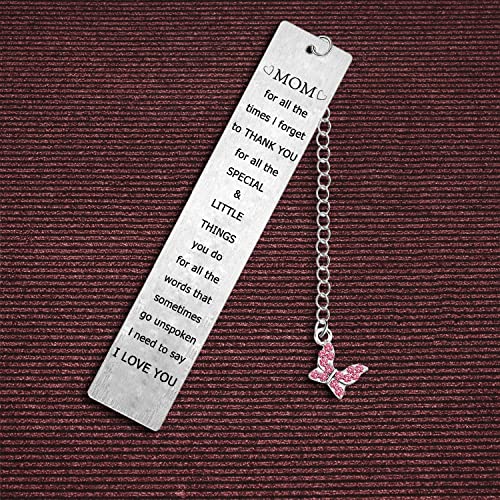 Mom Bookmark Gift with Heart Charm - Sentimental Keepsake