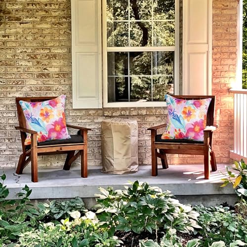 TAJWE Waterproof Outdoor Pillow Covers 18x18 Inch Set of 2 - White Floral