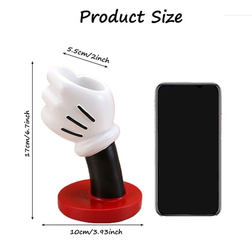 Cute Cartoon Mouse Hand Resin Vase for Home Decor, Unique Small Decorative Vase, for Desk and Office Decorations