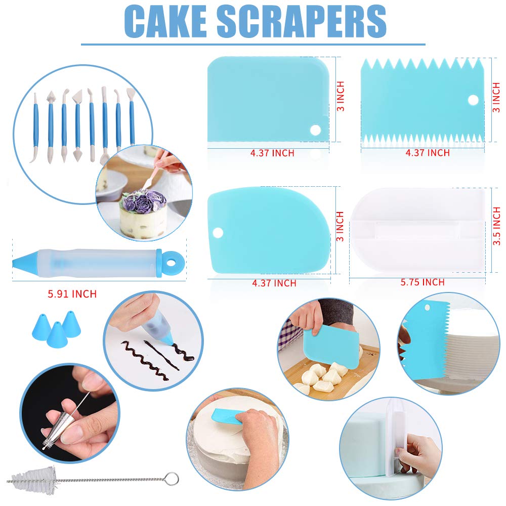 Cake Decorating Kit Cake Decorating Supplies, 515 PCS Baking Supplies Set with 3 Springform Pan Sets, 66 Icing Piping Nozzles, Cake Rotating Turntable, Piping Bags, Birthday Gifts for Mom Wife