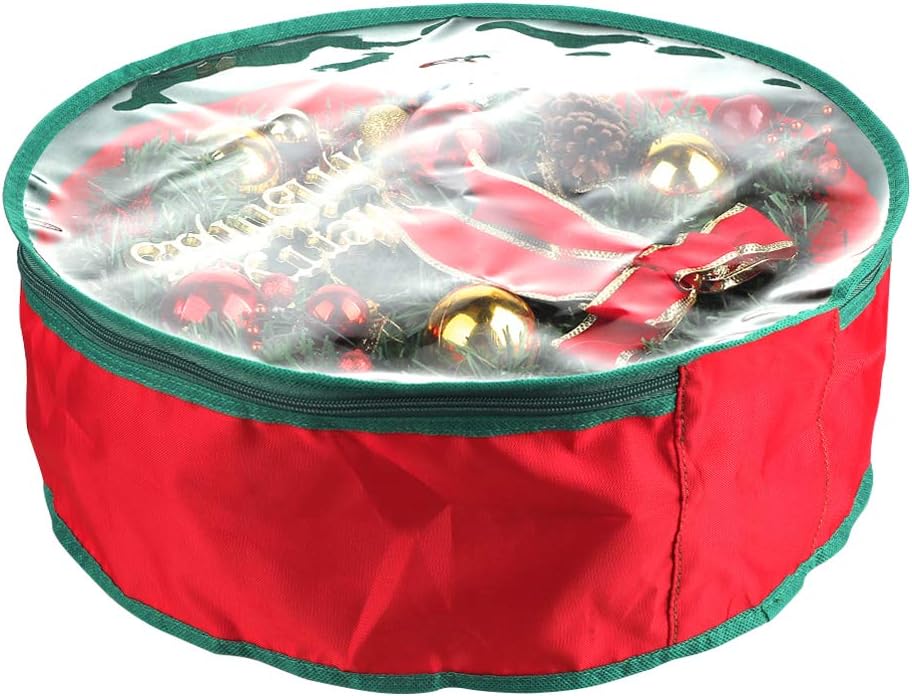 TITA-DONG Wreath Storage Bag - Heavy Duty Waterproof Design with Double Zipper & Handle | 20x20x6 Inch