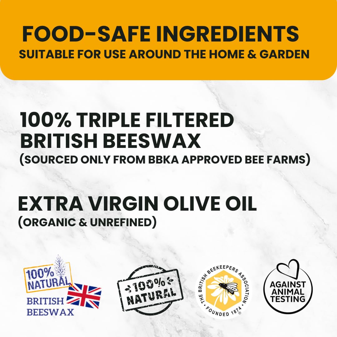 Rhoose Point Remedies Beeswax Polish for Stone & Concrete 3.5 Fl Oz – Cleans, Seals & Protects Natural & Man-Made Surfaces inc. Marble, Quartz, Granite, Slate, Ceramic