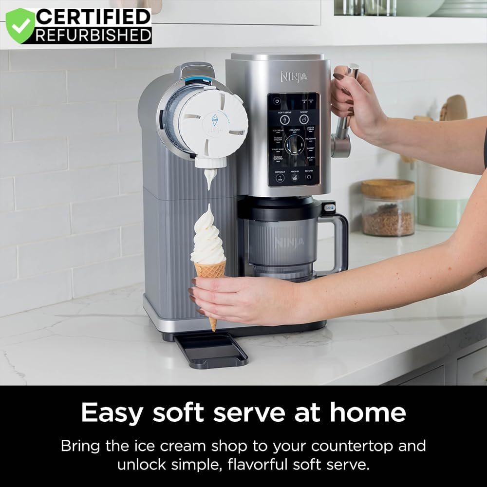 Ninja NC701 CREAMi Swirl 13-in-1 Soft Serve Ice Cream Machine - Renewed with 2-Year CPS Protection Pack