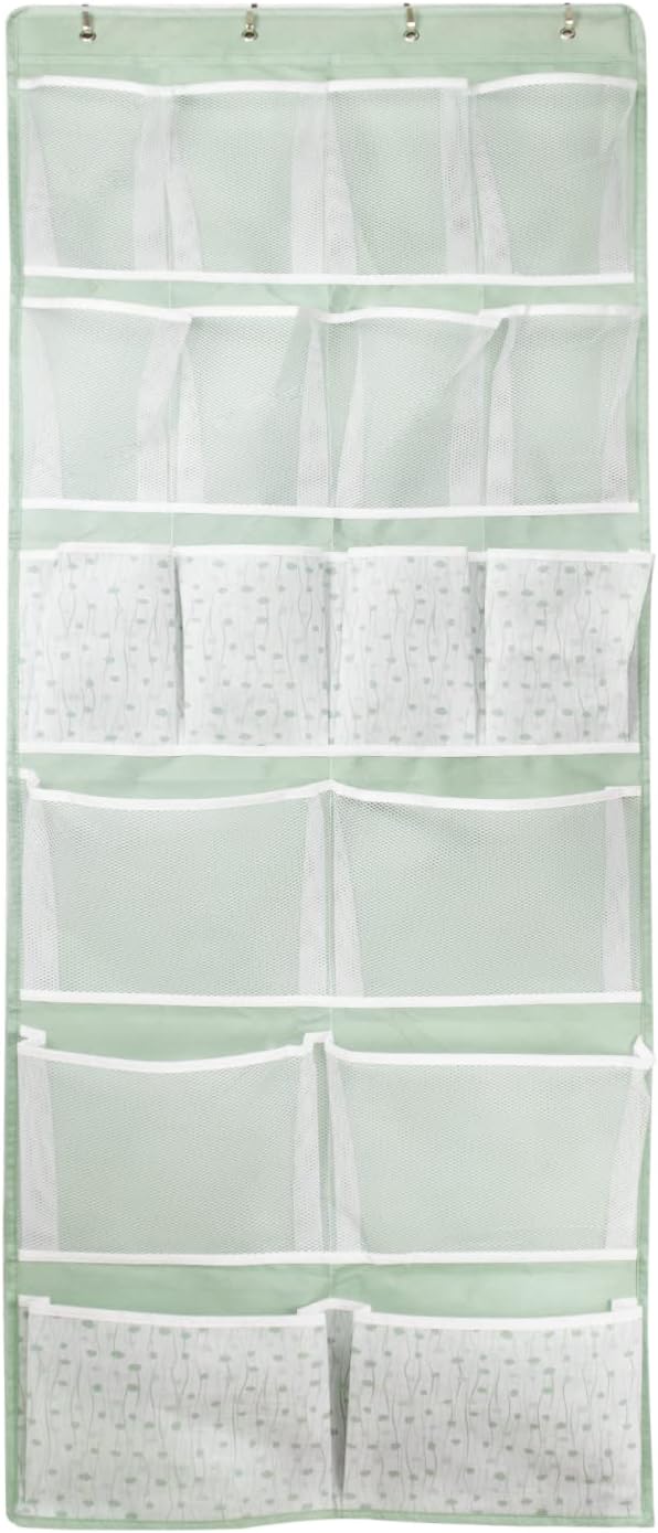 Skiennix 18-Pocket Over-The-Door Organizer - Versatile Storage for Shoes, Socks & Accessories | Green