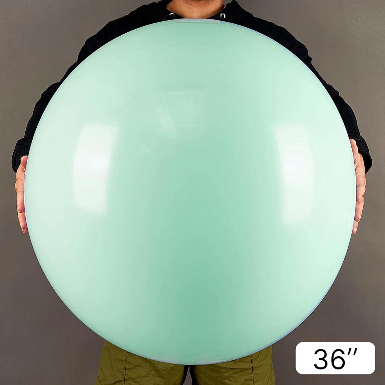 PartyWoo Mint Green Jumbo Balloons - 36 Inch Pastel Green for Birthday, Baby Shower & Graduation Decor