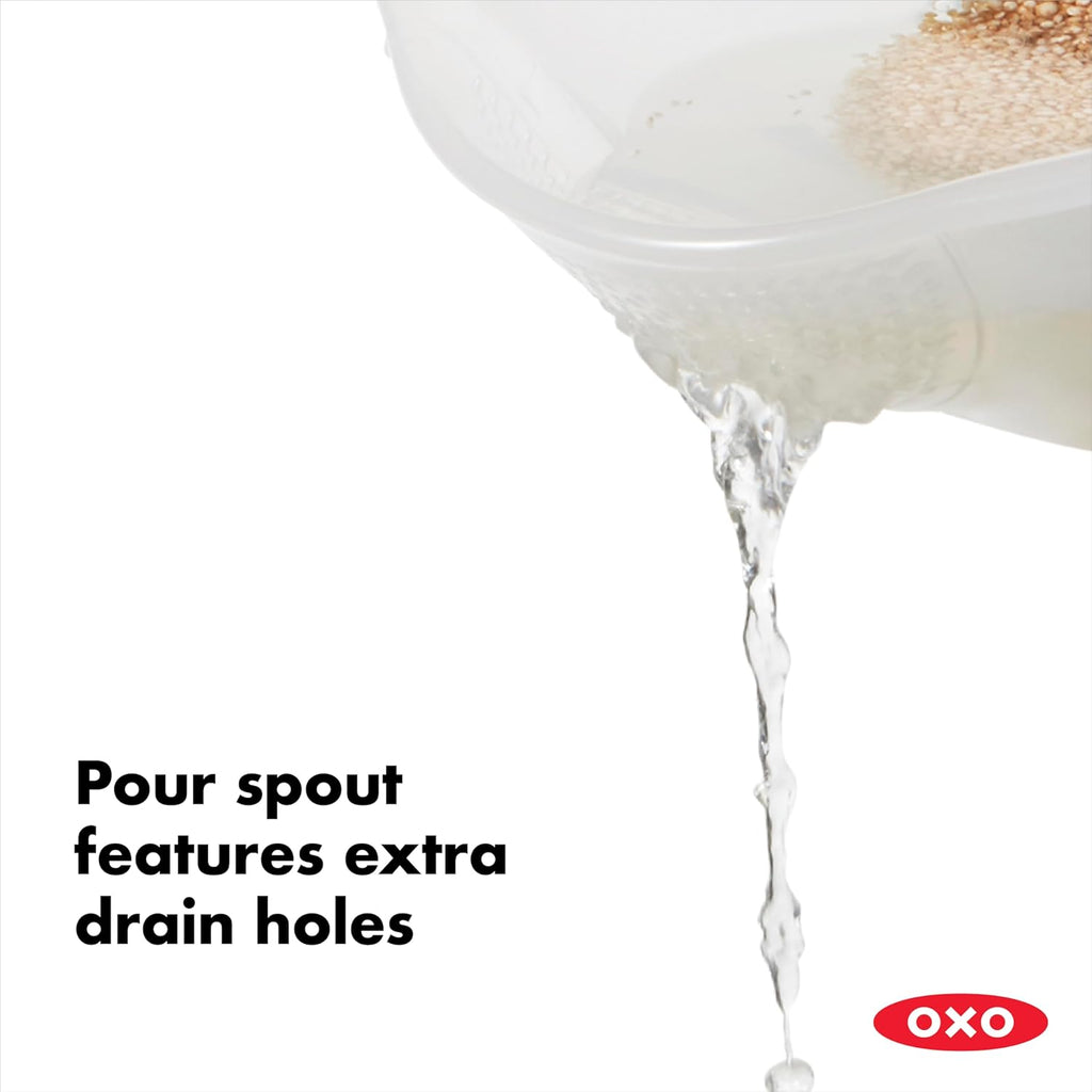 OXO Good Grips Colander - Efficiently Wash Rice & Small Grains | Durable Design for Easy Use