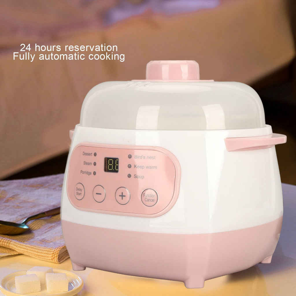 Mini Ceramic Stew Cooker With 1l Capacity And Antidry Burn Function, Electric Slow Cookers For Small Kitchen, Electric Stewing Pan Appointment Timing Sputum Stewed Automatic Boiled Porridge