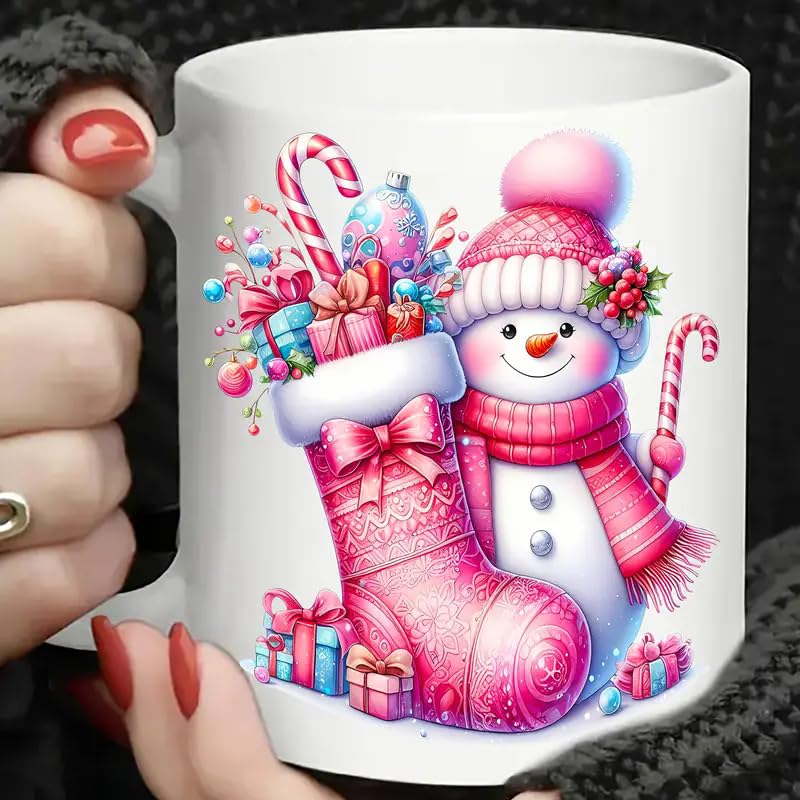 12pcs Christmas Snowman UV DTF Transfer Stickers for Glass Cups & Crafts