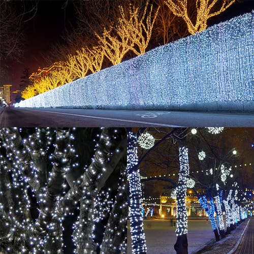 Waterglide 1000 LED Christmas String Lights - Cool White, 328ft Waterproof Outdoor Holiday Decor with Remote & 8 Modes
