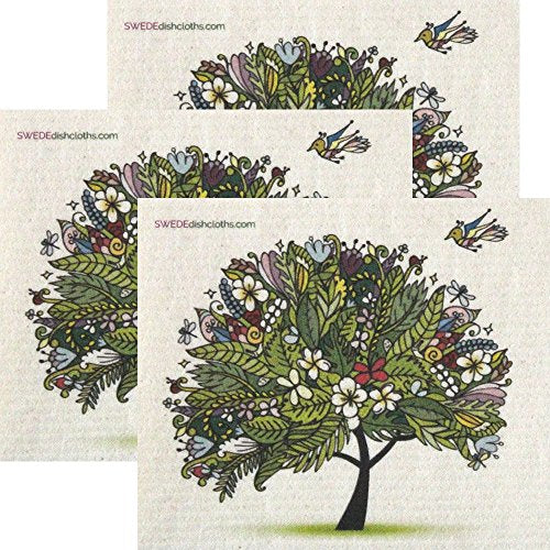 Eco-Friendly Swedish Dishcloth Set of 3 - Absorbent & Reusable Cleaning Cloths