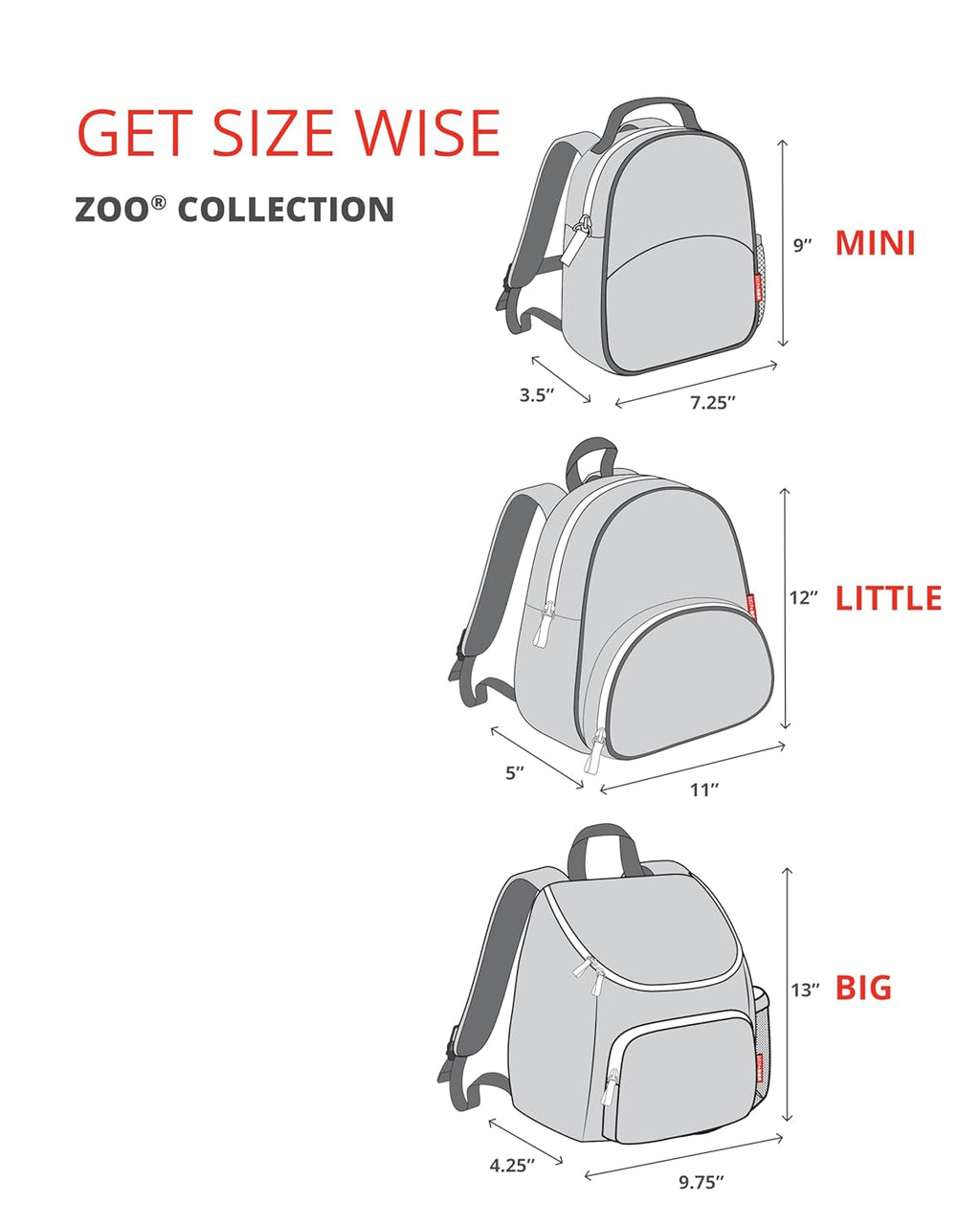 Skip Hop Toddler Backpack - Zoo Preschool Design in Adorable Pug Style
