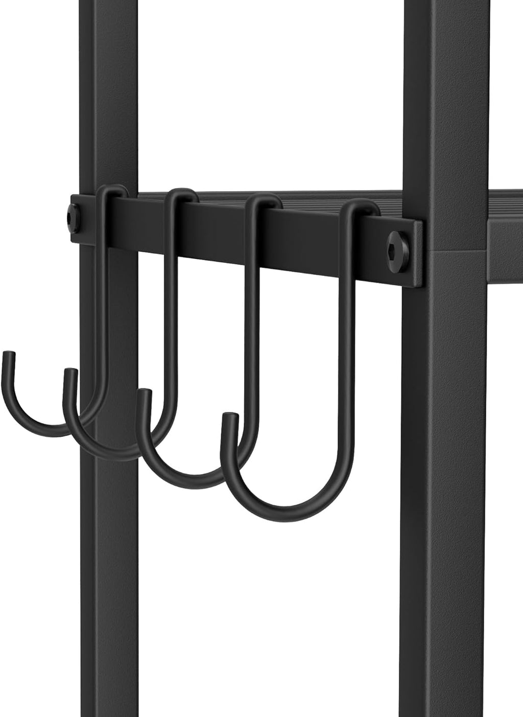 Regine Switzerland Over The Toilet Storage Rack - 3-Tier Bathroom Organizer with Hooks & Paper Holder - Black Metal Shelf
