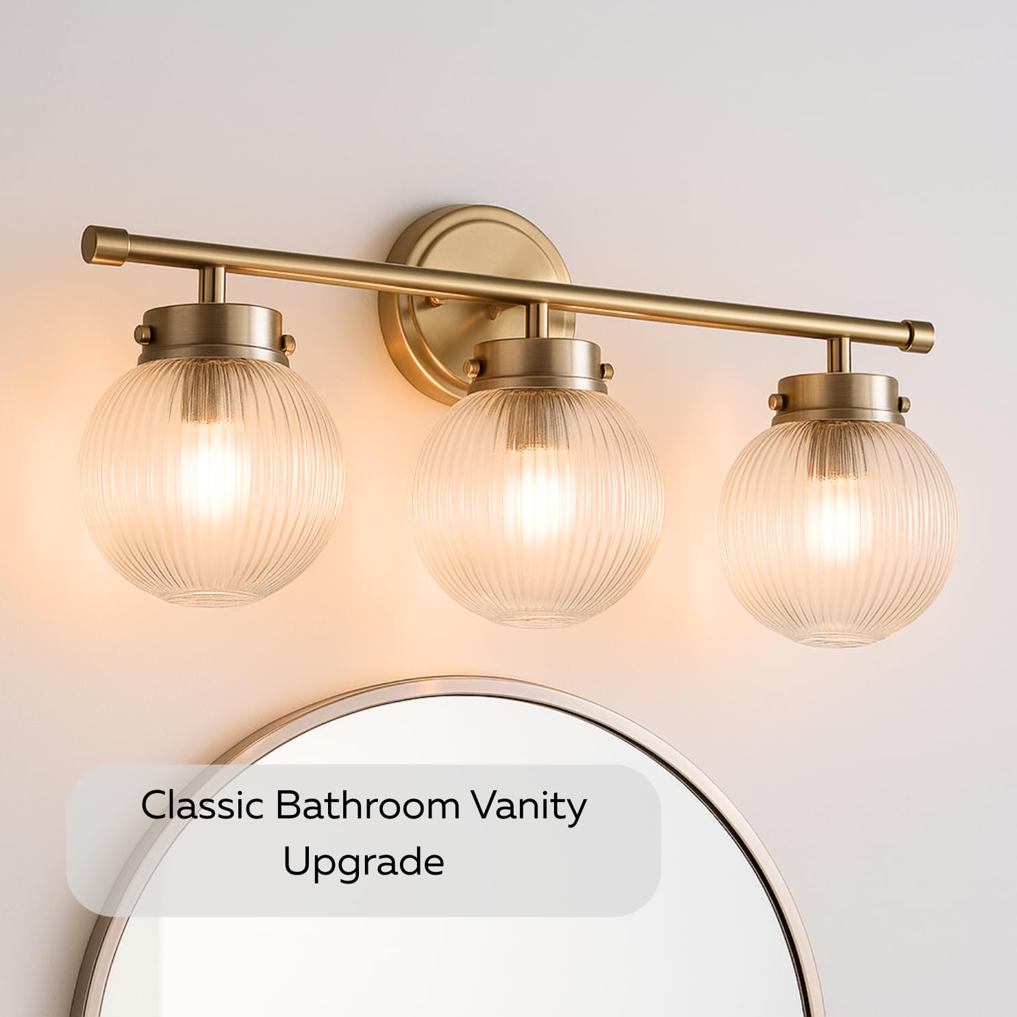 LIGHTACCENTS Clear Ribbed Ceiling Light Cover – 5.9” Flush Mount Globe for Fan or Fixture Replacement – Glass Shade for Kitchen, Bathroom, Hallway, or Bedroom Ceiling Lights