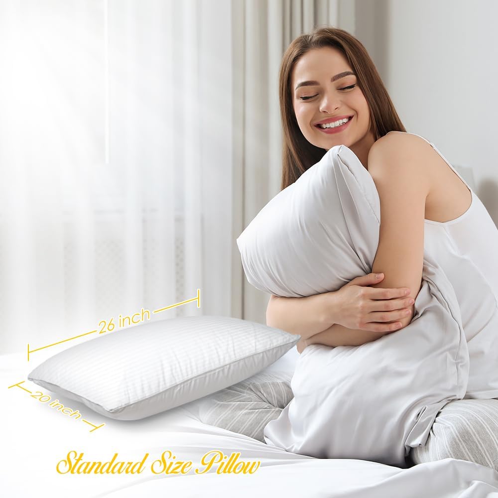 Premium Gel Pillow - Luxury Plush Soft Bed Pillows for Home & Hotel | Standard Size White, Pack of 2
