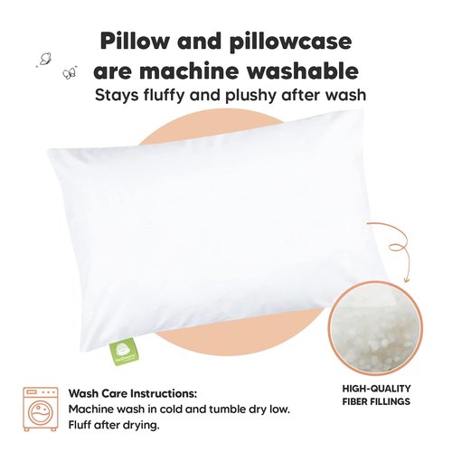 KeaBabies Toddler Pillow - Soft & Breathable 13x18 Kids Travel Pillow with Pillowcase for Ages 2-5