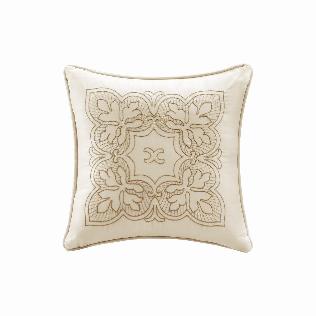 Madison Park Daybed Cover Set Damask Quilted Cover for Daybeds, All Season, Pre-washed Cotton-Filled Coastal Bedding with Scallop Edge, Shams, Bedskirt, Décor Pillows, Tuscany, Cream, 39"x75", 6 Piece