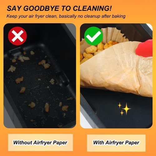 BYKITCHEN Air Fryer Liners - Set of 100 Rectangle Parchment Paper for Ninja Foodi XL Grill