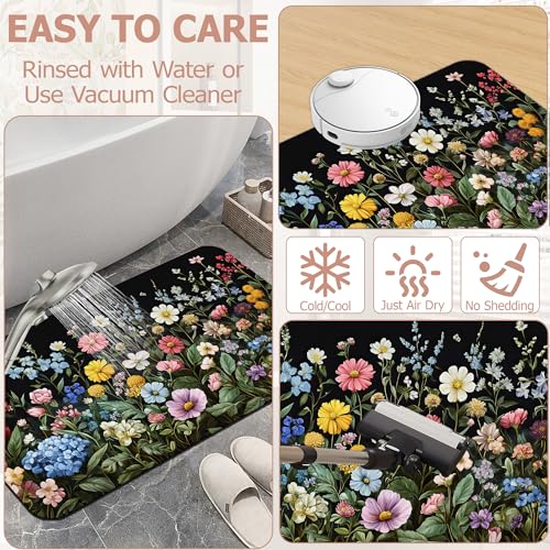 Diatomaceous Earth Bath Mat - Quick-Drying Non-Slip Rug 17x29.5