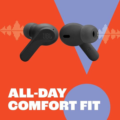 JBL Vibe Beam - True Wireless Earbuds with Deep Bass Sound & 32-Hour Battery Life | Bluetooth 5.2, Water Resistant (Black)