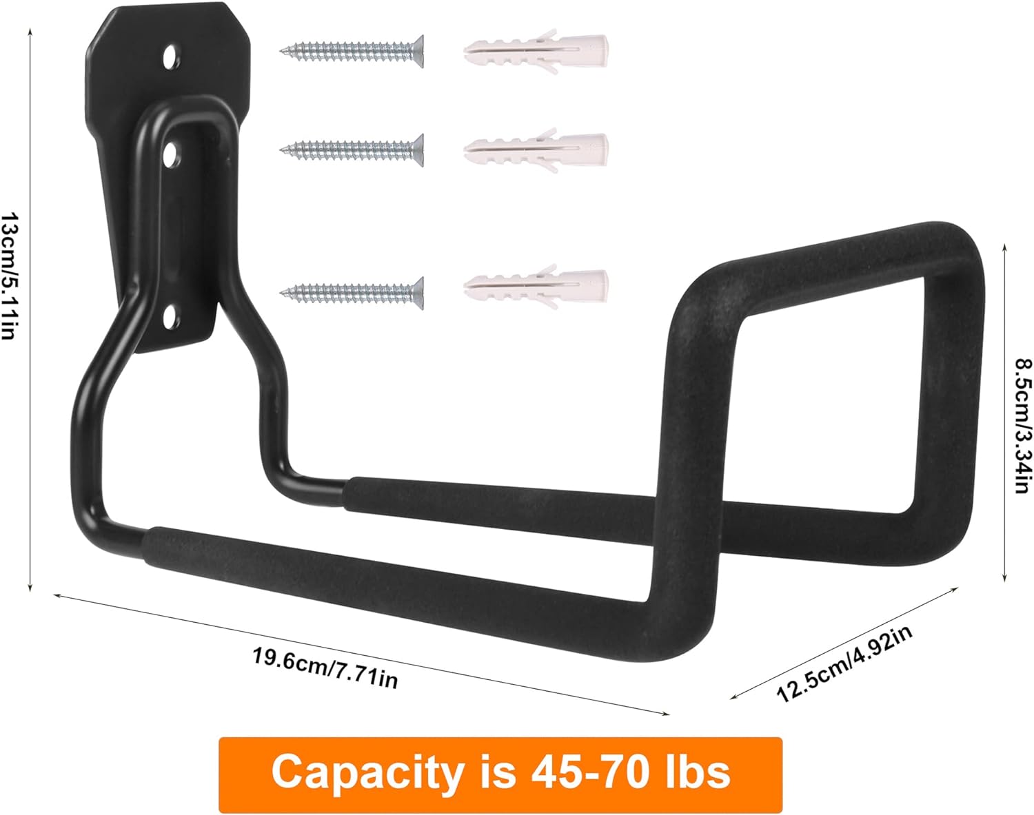 PeoMev Metal Garden Hose Holder - Heavy-Duty Wall-Mounted Hose Hanger for Outdoor Use | Sturdy Hose Reel Hooks