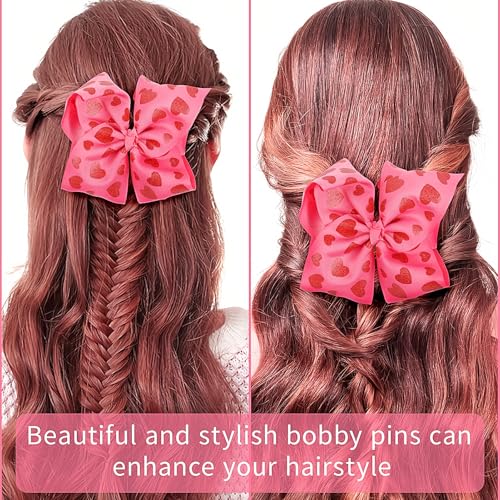 Doneace Valentine Glitter Heart Hair Bow Clip Large 8 Inch Alligator Barrette