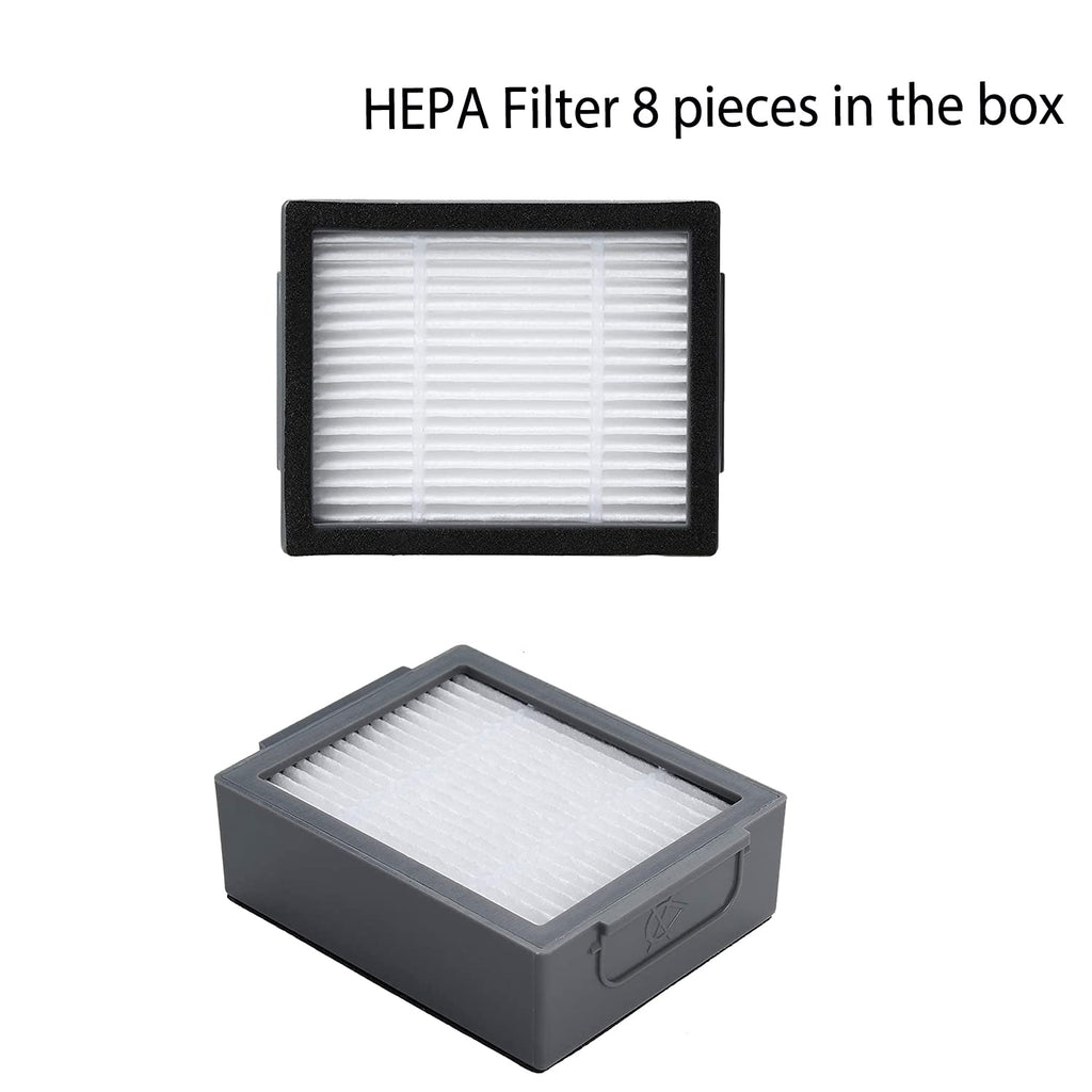 Parts accessories Compatible for iRobot Roomba e5 e6 i1 i2 i3 i4 i5 i6 i7 i8 j5 j6 j7 j8 and all Plus i e j Series Vacuum Cleaner 2 Set Roller Brushes 8 HEPA Filters 8 Side Brushes 1 caster wheel