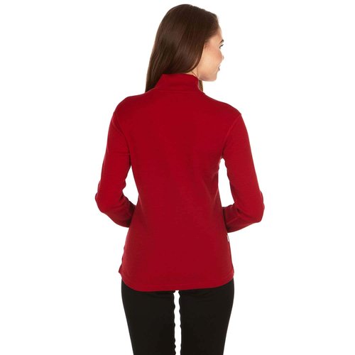 100% Merino Wool - Midweight Womens 1/4 Zip - Midlayer - True Red - X-Small