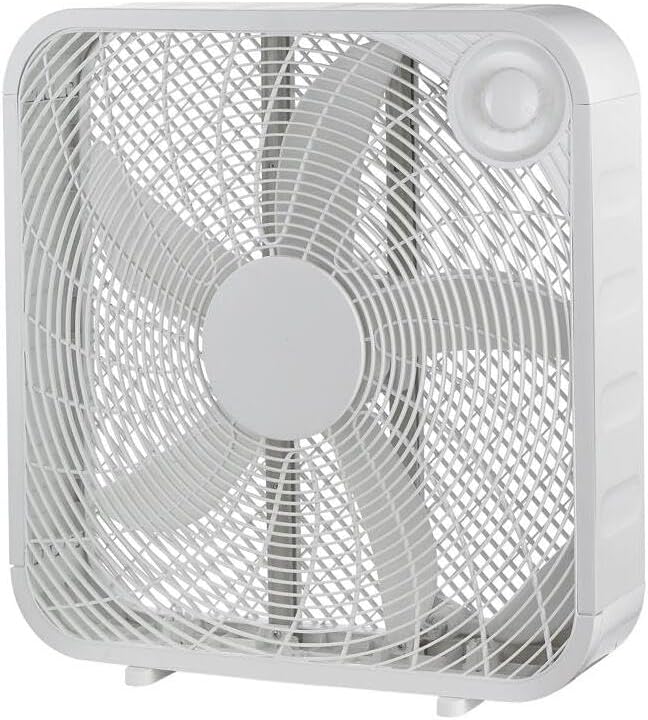 PerfectAire Box Fan - 20-Inch Height with 3 Speed Settings for Optimal Cooling