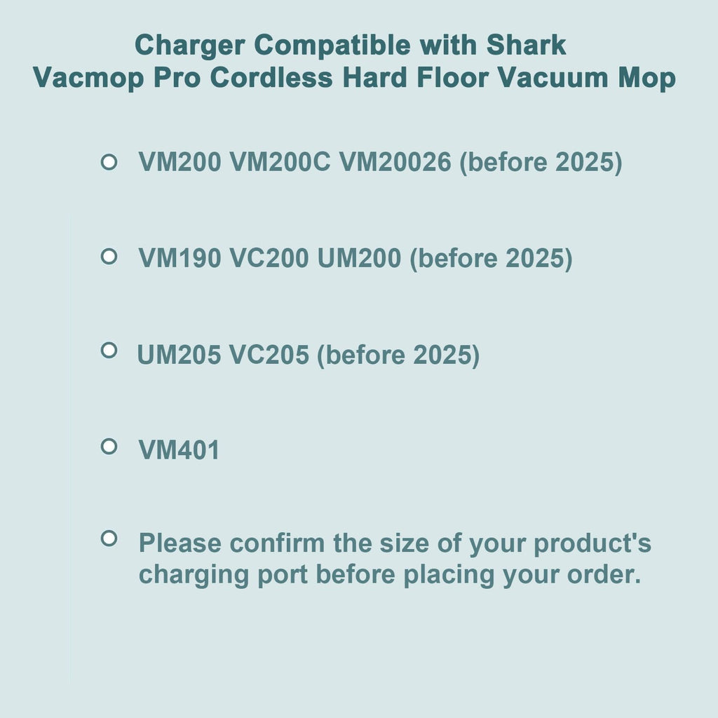 ADRICY Charger for Shark Vacmop VM200 VM190 VM20026 VC200 UM200 UM205 VC205 Series 10.8V Li-ion Battery Pro Cordless Hard Floor Vacuum Mop - 5.5 * 2.5 (Not Applicable to Versions After 2025)