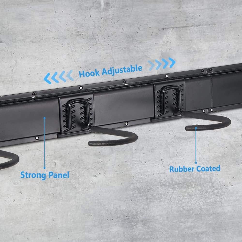 Ultrawall Stainless Steel Bike Storage Rack - Wall-Mounted Hanger for 6 Bikes | Holds Up to 300lbs, Black