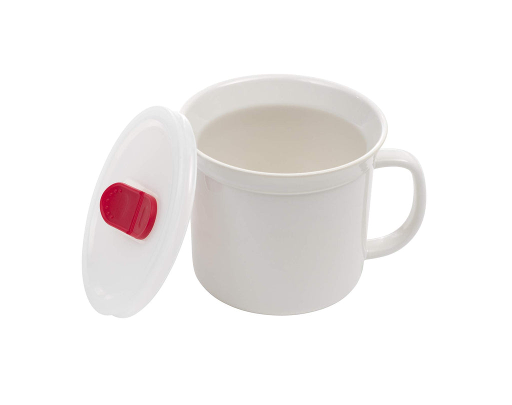 GoodCook 20 oz. Microwave-Safe Ceramic Mug with Vented Lid, White