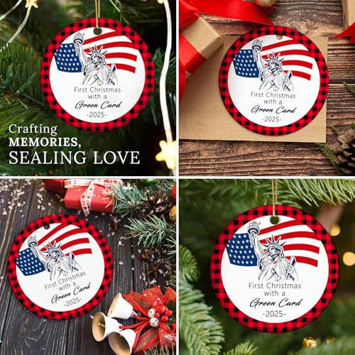 2025 Green Card Christmas Ornament for New U.S. Citizens