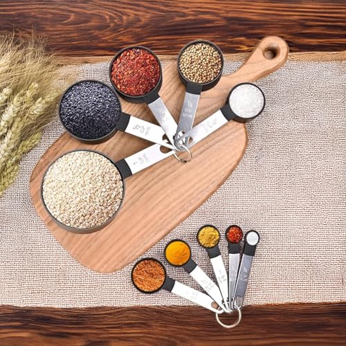 10-Piece Measuring Cups and Spoons Set for Cooking and Baking