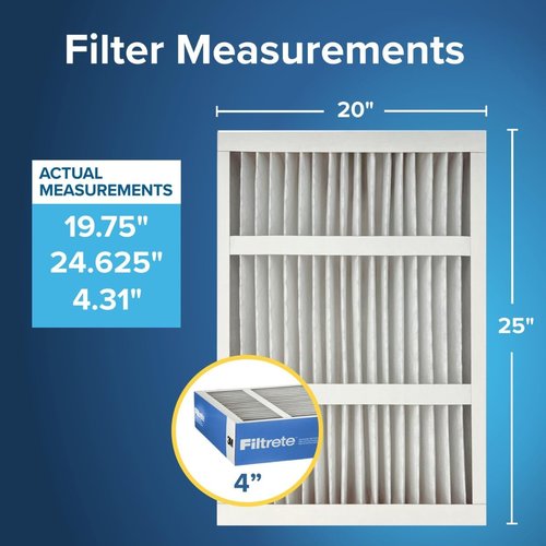 Filtrete 20x25x4 AC Furnace Air Filter - MERV 13 Premium Allergen & Virus Protection | 2-Pack