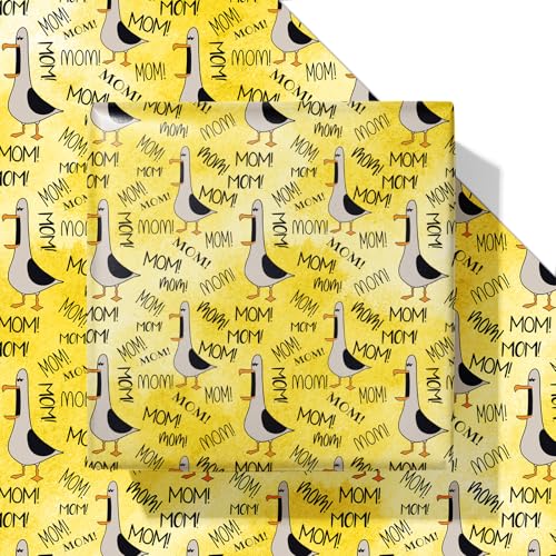 Funny Mother's Day Gift Wrap - 6 Sheets Duck Mom Design, 20x28"
