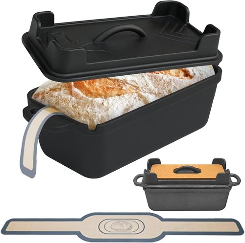 Cast Iron Combo Cooker by [Brand Name] - 2.5QT Pre-Seasoned Dutch Oven & Grill Pan | Versatile Skillet for Searing & Baking