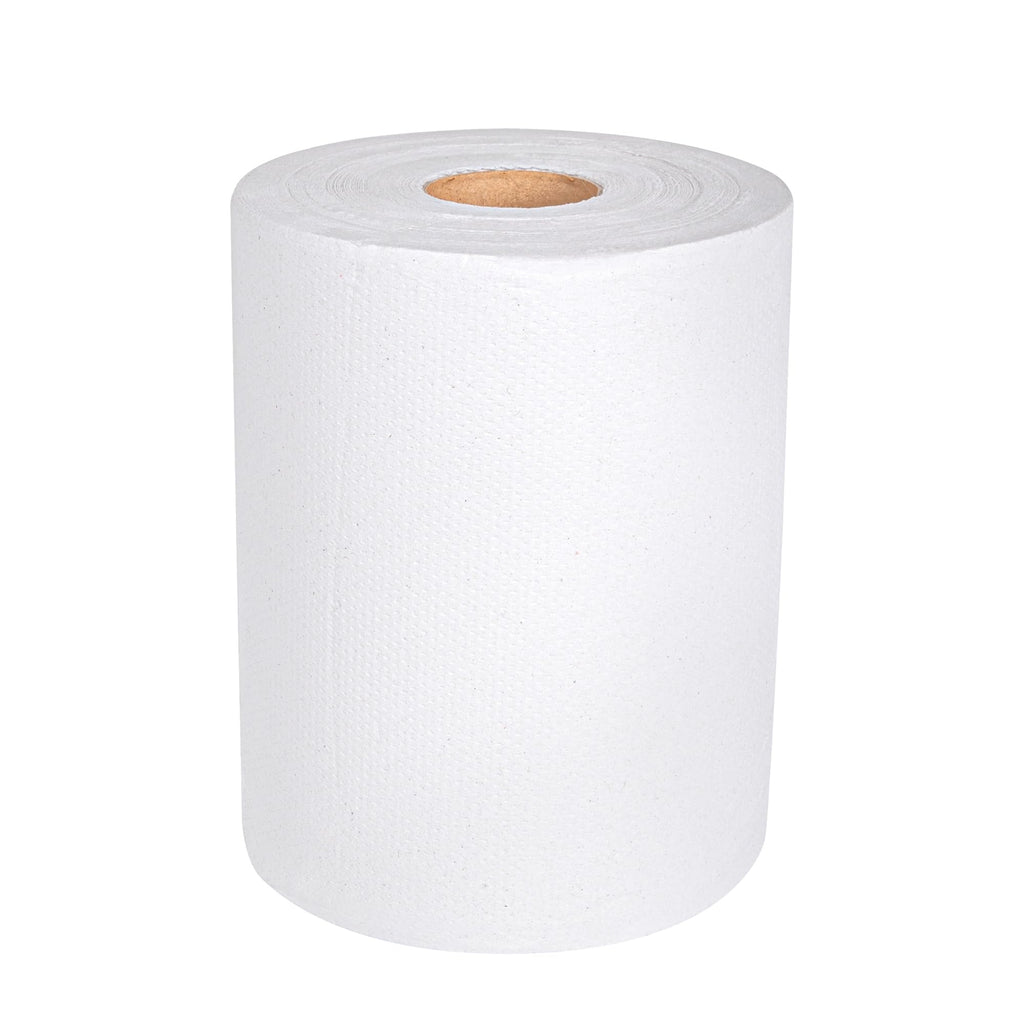 Restaurantware-Paper Towel Roll 600' x 1 Roll Long Paper Towel 8" Wide Hand Towel Roll 1 Ply Universal Dispenser 2" Core Hardwound High Absorbency Everyday Use For Commercial Washroom White