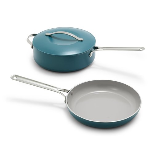 GreenPan Nova 10” Frying Pan Skillet and 4.37QT Sauté Pan with Lid, Oprah’s Favorite Things 2024, PFAS-Free Ceramic Nonstick, Induction Suitable, Sear, Fry, Broil, Dishwasher & Oven Safe, Deep Teal