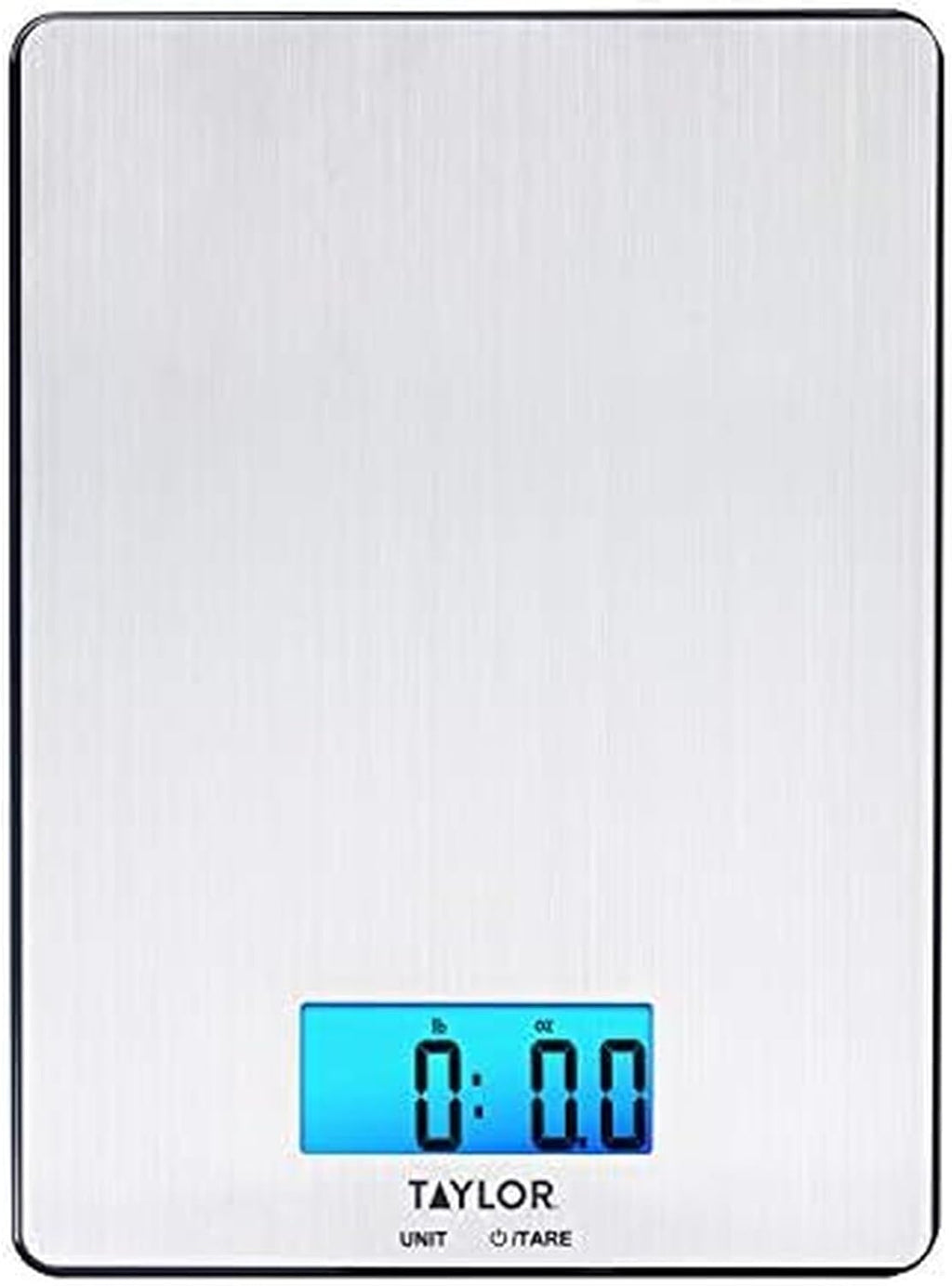 Taylor Stainless Steel Digital Kitchen Scale - Ultra-Thin Design, 11lb Capacity, Sleek Silver Finish