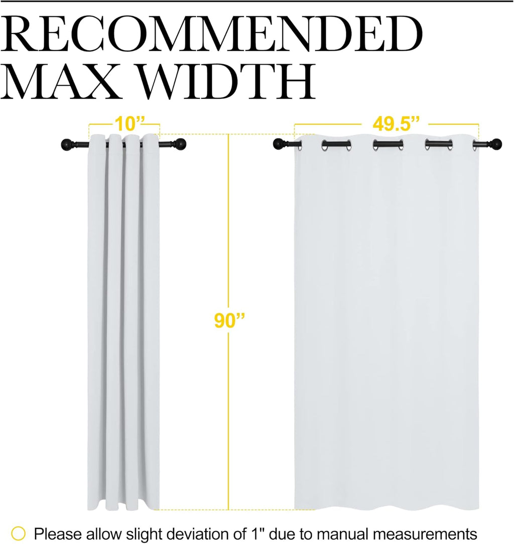 NICETOWN Room Darkening Curtain Panels - Thermal Insulated Curtains for Bedroom/Nursery | 55" W x 90" H, Greyish White