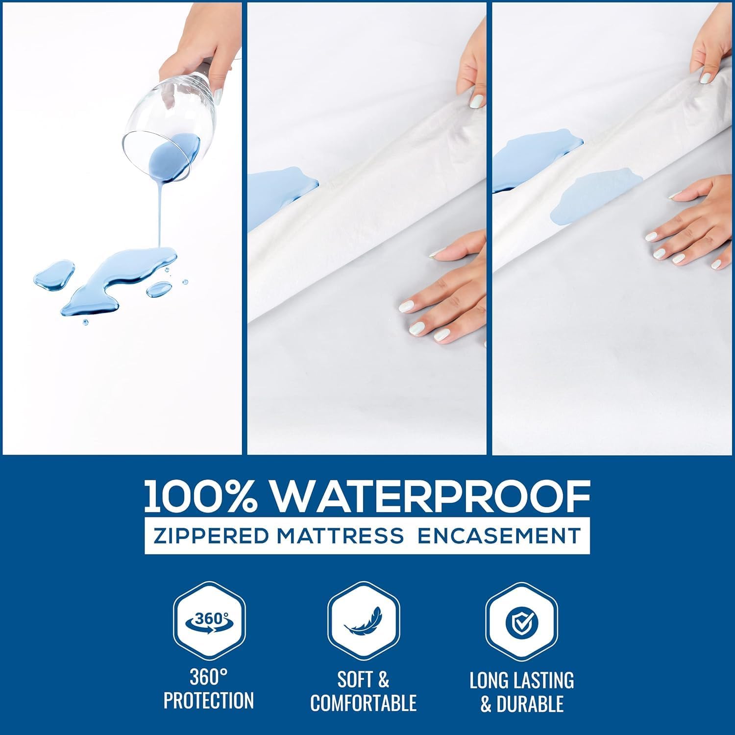 Utopia Bedding Crib Mattress Protector - 100% Waterproof & Bed Bug Proof Encasement | Absorbent 6-Sided Cover