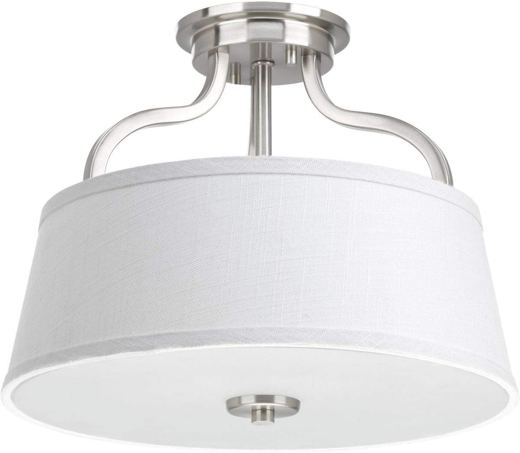 Progress Lighting 2-Light 14" Semi-Flush Convertible, Arden Collection, Indoor, P3720-09, Brushed Nickel