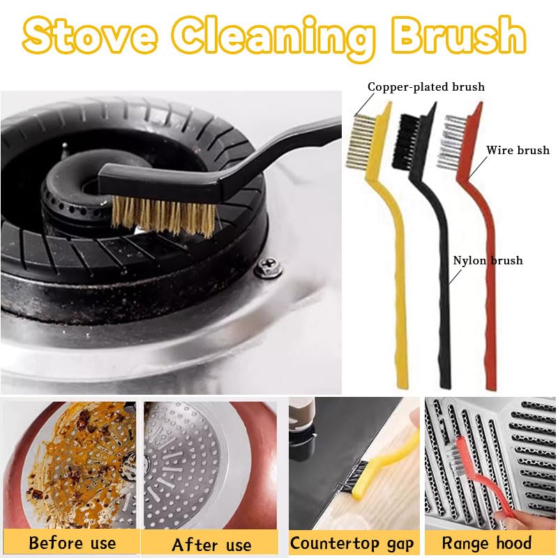 Crevice Cleaning Brush Set with Rubber Gloves - 12-Piece Kit for Home & Bathroom