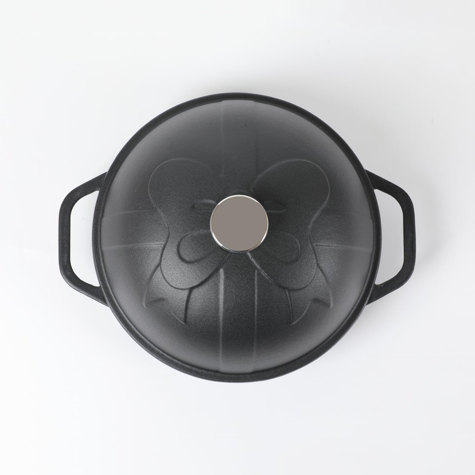 HAWOK Cast Iron Bread Oven with Cloche Lid, Dia.9.8inch/25cm, 1.5qt, Sourdough Baking Pan, Pre-seasoned Black