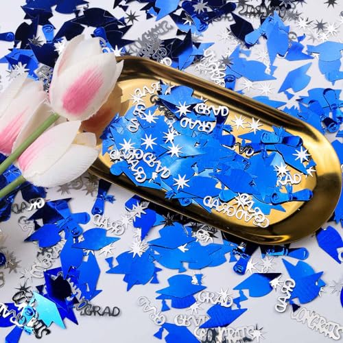Silver and Blue Graduation Confetti - 1000 Pcs Class of 2026